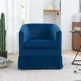 thumbnail image 1 of 27.36" Wide Swivel Accent Chair - Comfortable Armchair for Living Room or Bedroom Seating-Blue, 1 of 9