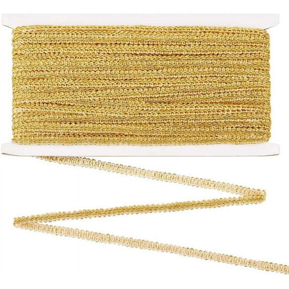 27.3Yards Metallic Gimp Braid Trim 1/4 inch Gold Centipede Trim Decorative Gimp Braid Trim Polyester Scroll Sewing Braid Trim Gold Lace Trim