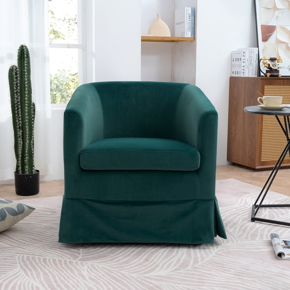 27.49" Swivel Living Room Reclining Chair. 360 Degree Rotation. Pu Fabric, Delicate Touch. Curved Back And Inclined Armrest. Solid Wood Frame, 220 Lbs Max Load. Foam Elastic Filled Cushions. Stable