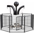 thumbnail image 1 of 27.5“*31.5”*8pcs round ball square tube pet fence，Folding Indoor Outdoor Dog Exercise Fence, Portable Pet Playpen with Door for Large Medium Small Dogs and Pet, 1 of 12