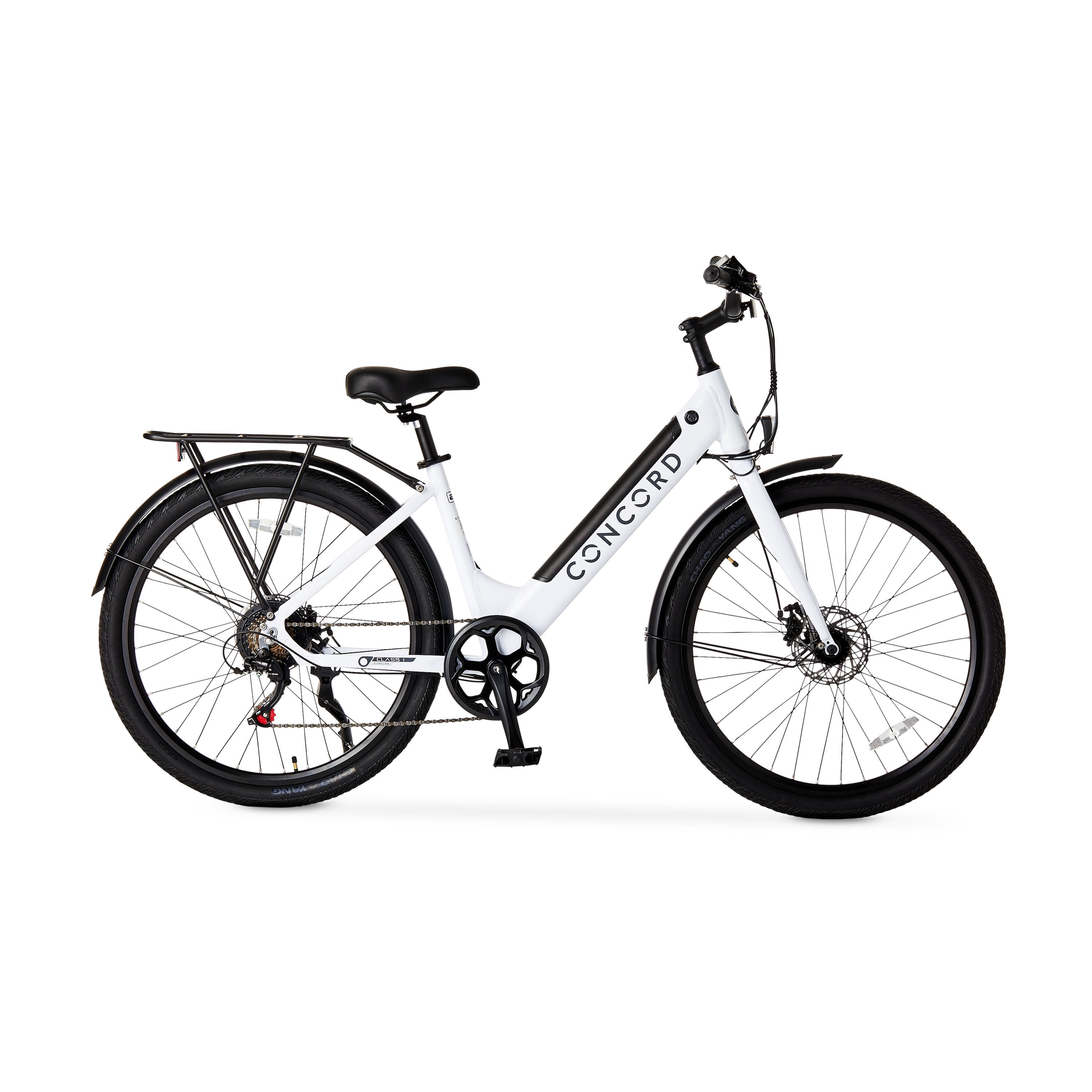 27.5" Concord Step-Thru Electric Commuter Bike, 36V, White, Fits Riders 5'1" - 6'1", Adult, Unisex