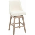 thumbnail image 1 of 27.5" Counter Height Bar Stool, Linen Fabric Mid Century Modern Swivel Barstool with Back & Wood Legs  Upholstered Counter Chair for Home Bar/Dining Room/Restaurant, Cream, 1 of 8