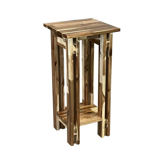 27.5"H, 13"Square Acacia Wood Architectural Plant Table, Natural