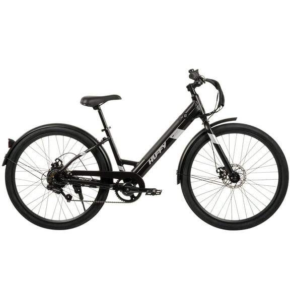 Huffy 27.5" Cadence 36V Adult Electric Comfort Bike, Fits Riders 5'0"+, Gray, Unisex