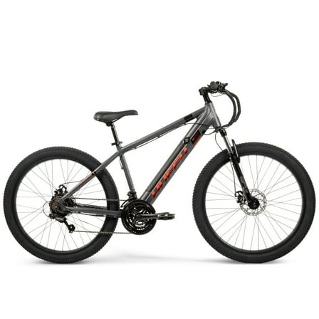 Huffy 27.5" Vertis 36V Adult Electric Mountain Bike, Fits Riders 5'0", Gray, Unisex