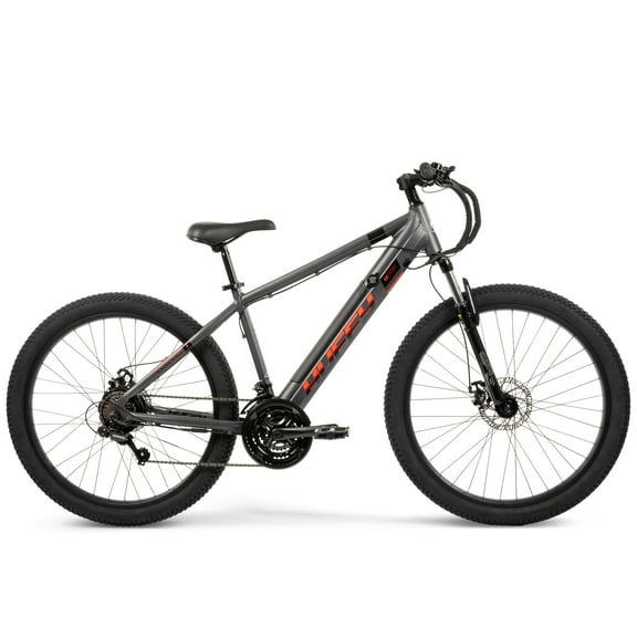 Huffy 27.5" Vertis 36V Adult Electric Mountain Bike, Fits Riders 5'0", Gray, Unisex