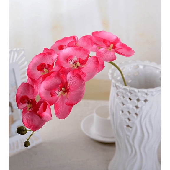 27.5 Inch 8 heads Artificial Phalaenopsis Flowers Branches 1 pc Silk Orchids Flowers Stem Plants for Home Office Wedding Decoration