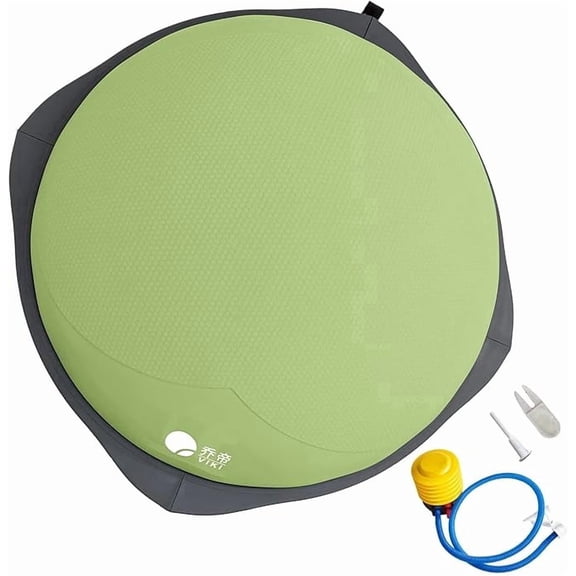 Sanae 27.5 inch Bosu Ball, Half Balance Trainer with Anti-Slip Surface, Yoga Fitness Equipment for Home Core Training, Green Heart Pattern
