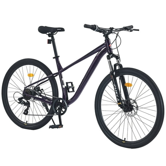 27.5 Inch Front Suspension Mountain bike with Steel Frame for Men Women, 8 Speed(Purple)