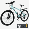 thumbnail image 1 of 27.5 Inch Mountain Bike for Adult, 27-Speed Front Suspension High-Carbon Steel MTB Bicycle, Dual Disc Brake Bikes for Men Women, Silver, 1 of 17