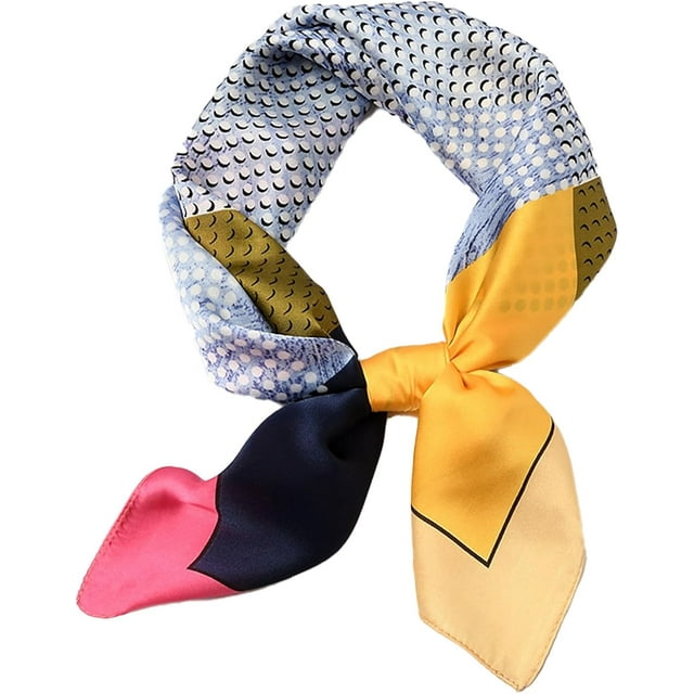 27.5 Inch Silk Feeling Scarf for Women Square Satin Head Scarf Hair