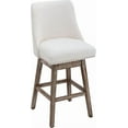 thumbnail image 1 of 27.5 Inches Counter Height Bar Stools Mid Cenutry Modern Linen Kitchen Stools with Back Wood Legs 360°Swivel Barstools for Home Pub/Kitchen Island/Breakfast Bar/Restaurant/Patio, Cream, 1 of 14
