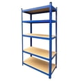 thumbnail image 1 of 27.5"L x 11.8"D x 59"H Shelving Unit Storage Rack 5-Shelf Adjustable Garage Shelves Utility Rack Display for Home Office Garage, 386lbs Capacity Per Tier Boltless Easy Installation, Blue, 1 of 5