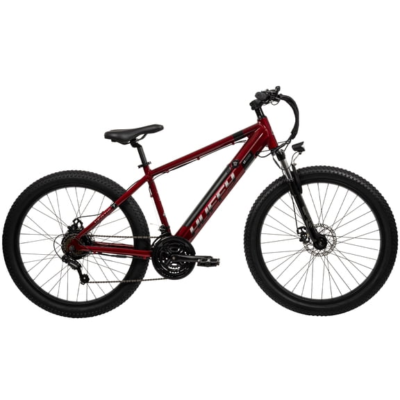 Huffy 27.5" Vertis 36V Electric Mountain Bike, Fits Riders 60"+, Red, Adult, Unisex