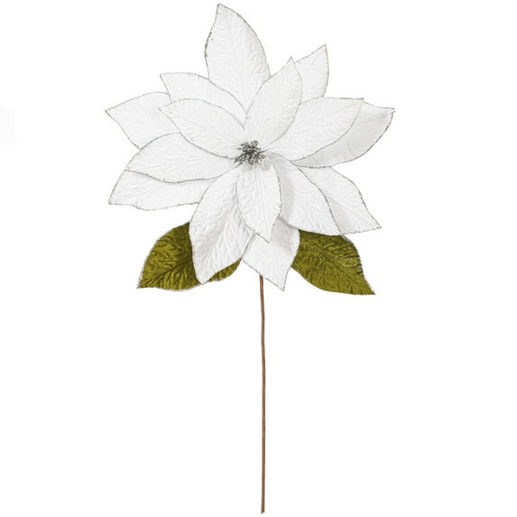 27.5" Milk Wht Poinsettia 24" Flwr 2/Bag