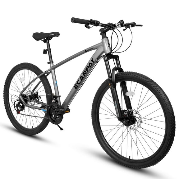 27.5" Mountain Bike 21 Speed with Disc Brake & Suspension Fork, Lightweight Aluminum Frame, Adult Mountain Bicycle, A2757,Grey