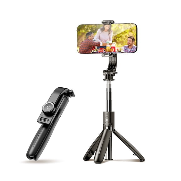 27.5" Phone Tripod & Selfie Stick, Extendable Cell Phone Tripod Stand with Wireless Remote and Phone Holder, Compatible with iPhone Android Phone, Camera