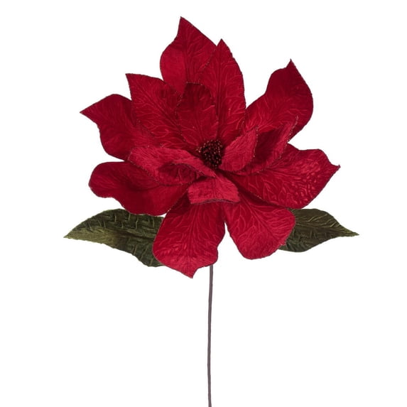 27.5" Red Poinsettia 24" Flower 2/Bag