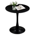thumbnail image 1 of 27.5" Small Round Dining Table, Modern Style Table for 1-2 People, Space-Saving Table for Dining Room, Kitchen, or Cafe, Black Pedestal Base, 1 of 2