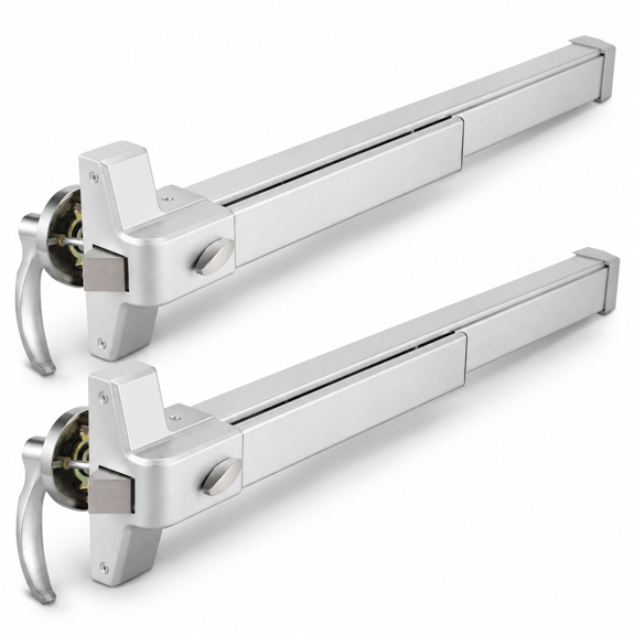 27.5" Stainless Steel Panic Bar Exit Device with Exterior Lever, 2-Pack