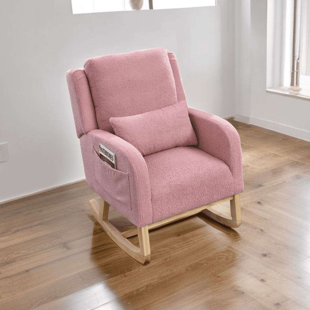 27.5'' W Rocking Chair Nursery, Modern Accent High Back Living Room ...