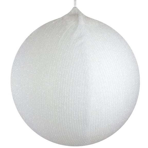 Northlight Inflatable Tinsel Commercial Christmas Ball Ornament Outdoor - 27.5" - White