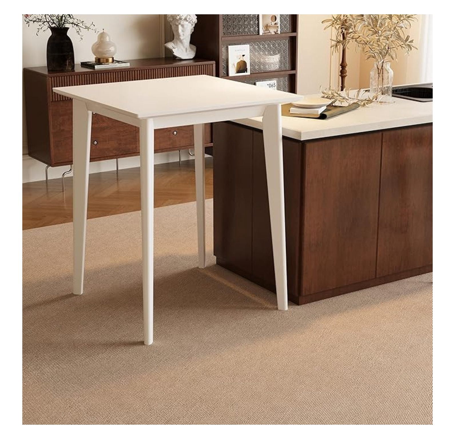 27.5 inch Bar Table, Solid Counter Height Table, Square High Top Table ...