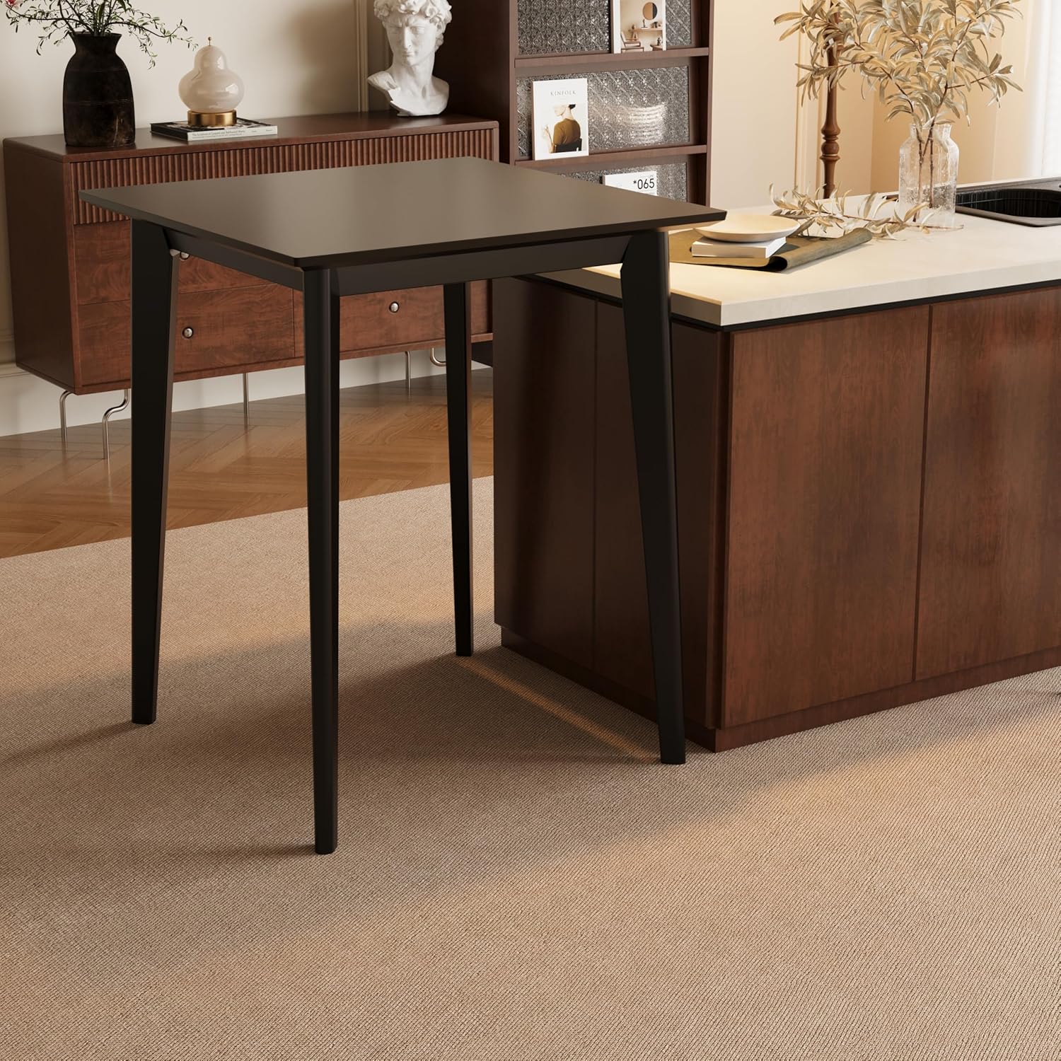 27.5 inch Bar Table, Solid Wood Bar Height Pub Table, Counter Height ...