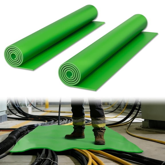 2pcs 27.5" x 19.7" Rubber Mat - 1200V Voltage Withstandable, High-Voltage Electrical Safety Rubber MatIEC Certified Products