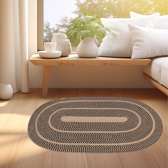 27.5" x 15.7" Natural Cotton Woven Door Mat, Ultra-Absorbent Non-Slip Entrance Rug, 1.17lb High-Density Multi-Purpose Floor Guard for Kitchen, Hallway and Professional Studio, Brown