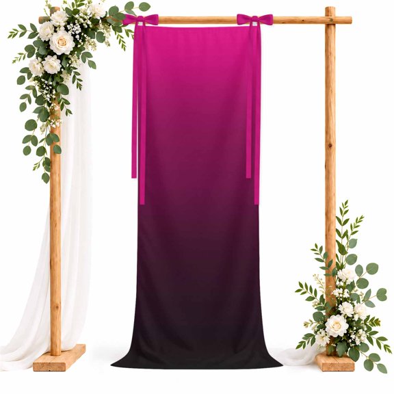 27.5" x 78.74" Magenta Pink Gradient Banner, Modern Smooth Ombre Solid Tone Photo Booth Backdrop, Reusable Long Fabric Banner for Yard & Wall Decor, Birthday Wedding Party Decorations