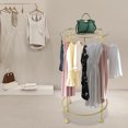 27.56*49.61in Modern Freestanding Round Gold Freestanding Clothes Store ...