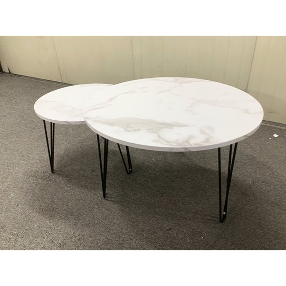27.56'' Circular Shape | Suitable for Various Spaces like Office & Small Apartment | Harmless, Multi - functional Coffee Table Pair
