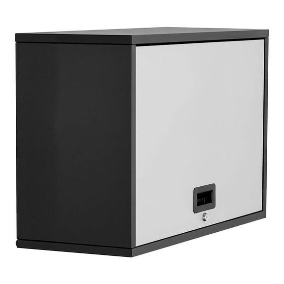 27.56 Inch Floating Garage Tool Cabinet Flip Up Door Shelves 240lb Capacity Wall Mount Storage for Garage Basement Kitchen Self Assembly