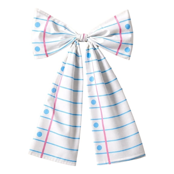 27.56 Inch Notebook Pattern Fabric Bow Door Hanger,BacktoClassroom Hanging Decoration for Front Door Porch Office Wall Decor