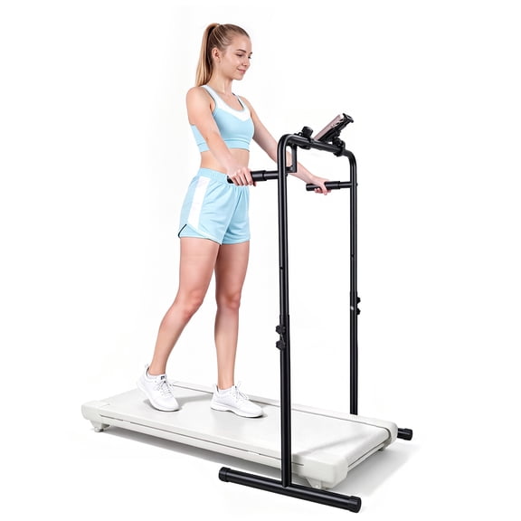 27.56Inch Wide Walking Pad Handle Bar HeavyDuty Treadmill Handrail Cup Phone Holder Adjustable Height 35.43"47.24" Walking Pad Accessory