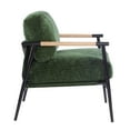 thumbnail image 1 of 27.56" Modern Accent Chair with Plush Cushions,Minimalist Metal Frame,And Wooden Armrest Design – Perfect for Cozy Living Room,Bedroom,Or Office Seating,Green Metal,Polyester,Solid Wood Furniture, 1 of 1