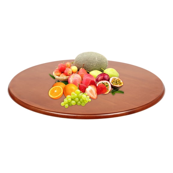 27.56'' Oak Lazy Susan Organizer for Table - Wooden Turntable Wood Kitchen Tray 55.12 lbs Capacity for Restaurants, Home, Parties