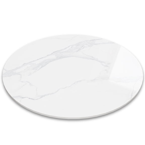 SSTBLEV 27.56 inch Round White Sintered Stone Lazy Susan Turntable, 0.43 inch Thick for Dining Table