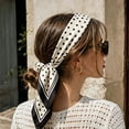 thumbnail image 1 of 27.56in x 27.56in Beige Polka Dot Satin Headscarf for Women - Large Square Silk Like Neck Scarf, Breathable Hair Wrap Bandana for Daily Fashion, All Season Accessory, 1 of 4