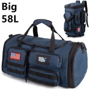 27.5In Expandable Gym Bag For Men,58L Large 3 in 1 Sports Travel Duffle Bag With Shoes Compartment,Water Resistant Sports Gym Tote Bags Multi-functional Travel Backpack Overnight Bag
