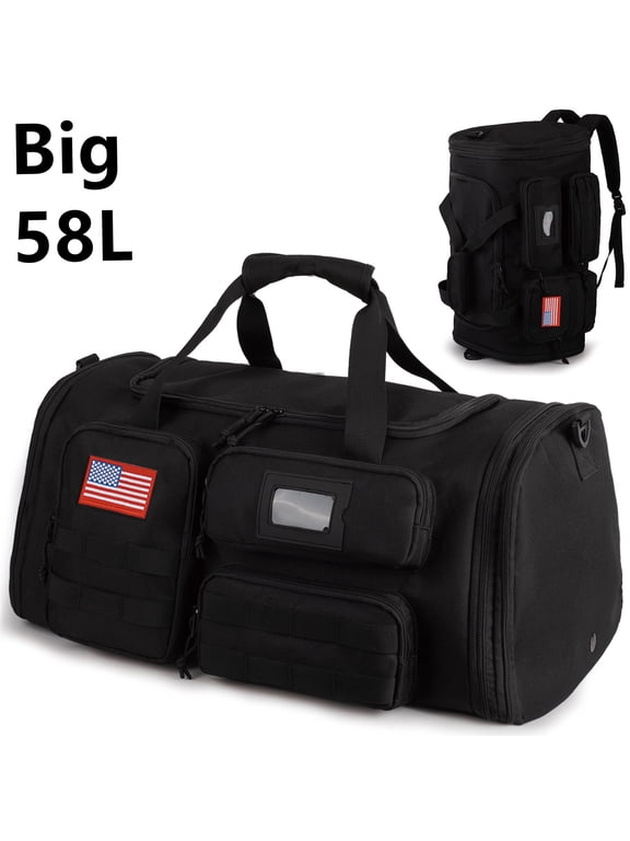 27.5In Expandable Gym Bag For Men,58L Large 3 in 1 Sports Travel Duffle Bag With Shoes Compartment,Water Resistant Sports Gym Tote Bags Multi-functional Travel Backpack Overnight Bag