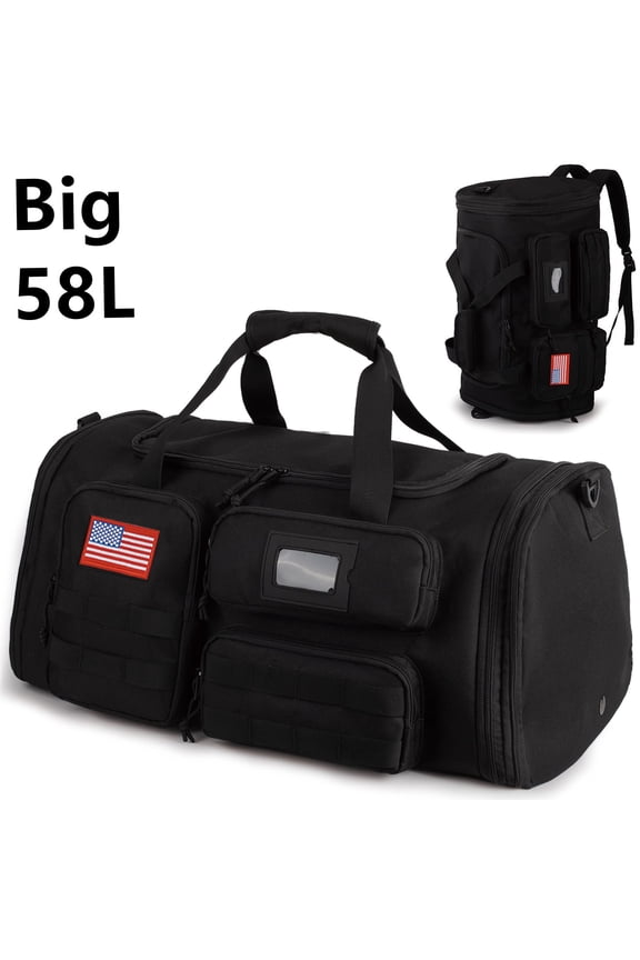 27.5In Expandable Gym Bag For Men,58L Large 3 in 1 Sports Travel Duffle Bag With Shoes Compartment,Water Resistant Sports Gym Tote Bags Multi-functional Travel Backpack Overnight Bag