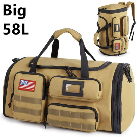 27.5In Expandable Gym Bag For Men,58L Large 3 in 1 Sports Travel Duffle Bag With Shoes Compartment,Water Resistant Sports Gym Tote Bags Multi-functional Travel Backpack Overnight Bag