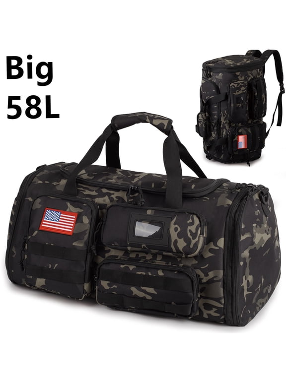 27.5In Expandable Gym Bag For Men,58L Large 3 in 1 Sports Travel Duffle Bag With Shoes Compartment,Water Resistant Sports Gym Tote Bags Multi-functional Travel Backpack Overnight Bag