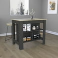 thumbnail image 1 of 27.5Inch Kitchen Island Table with Storage for Home, Kitchen and Dining Room, 2 Shelves, Black&Natural, 1 of 7