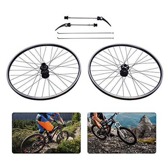 27.5Inch Mountain Bike Wheelset Front Rear Bike Wheels Rims Hub MTB Road Bike Wheel Set with Double Discs Brake & Quick Release, for 7/8/9/10/11/12 Speed Aluminum Alloy