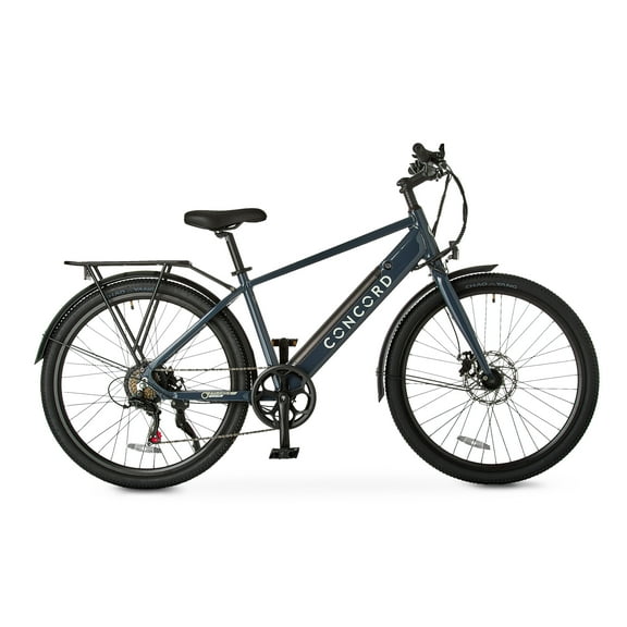 Concord 27.5" Step-Over Electric Commuter Bike, 36V, Aluminum, Weighs 49 Pounds, Class 2, Gray, Fits Riders 5'1" - 6'1", Adult, Unisex