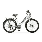 Concord 27.5 in Step-Thru Electric Bike, 36V, Class 2, White, Fits Riders 5 ft 1 in - 6 ft 1 in