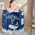 thumbnail image 1 of 27.5in Protable Folding Bathtub Free Standing Household Ice Bathtub Eco-Friendly PVC Material Bathtub Thickening Bathroom Bathtub for Hot Bath Ice Bath, Easy to Install, Whale Pattern, 1 of 7